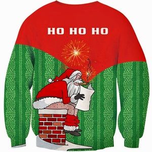SANTA POOPING CHIMNEY UGLY CHRISTMAS SWEATER